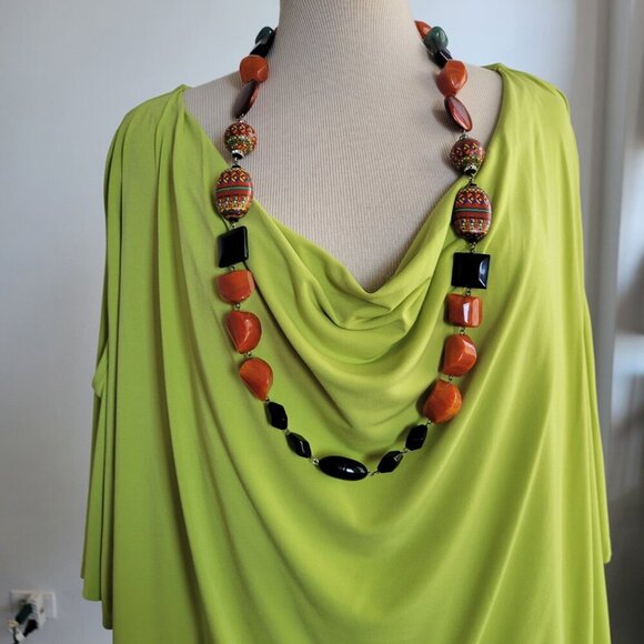 Clearance - SIMONTON Says Lime Green Drop Neck Tunic (Plus Size: 2X) - Picture 10 of 10